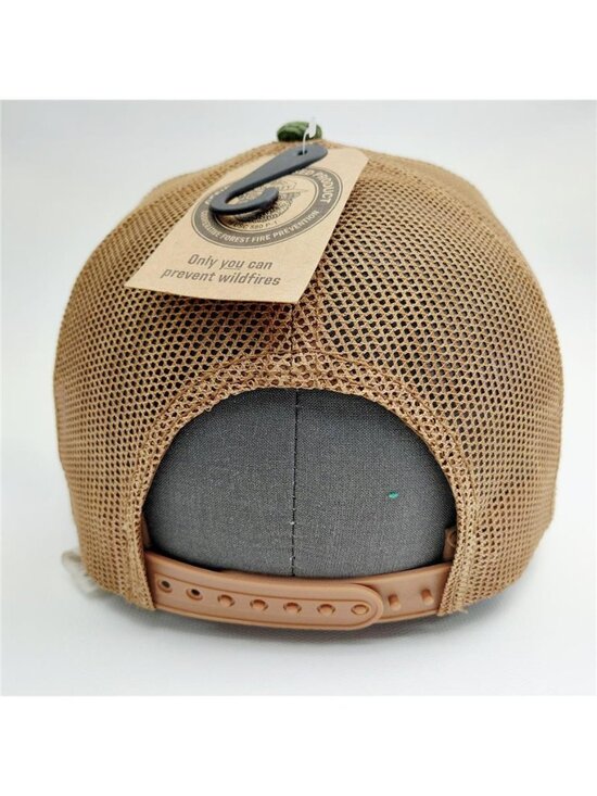 NWT Smokey Bear Corduroy Trucker Hat - Official Mad Engine Snapback - Green/Brow main image 5